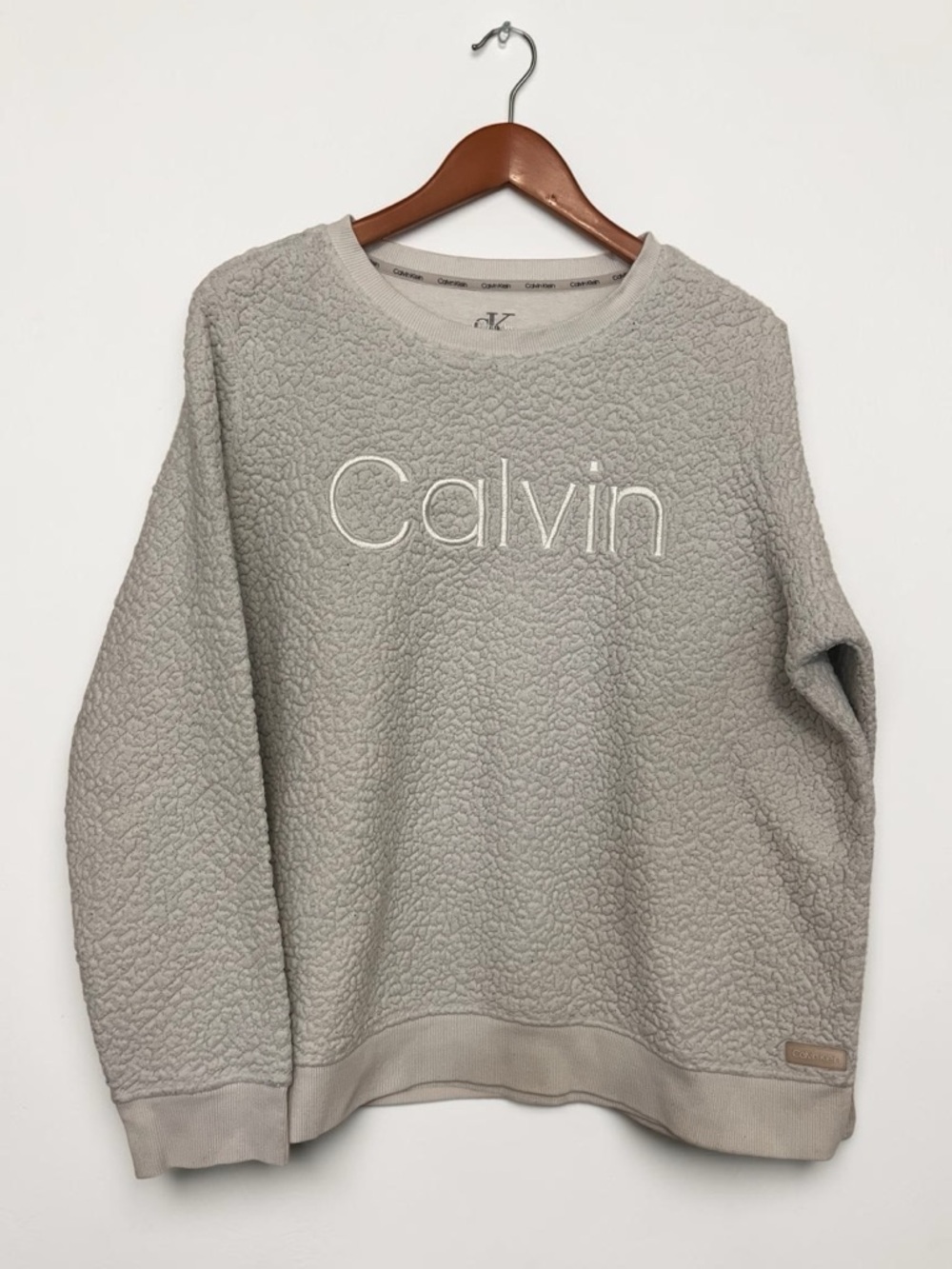 Calvin Klein Cream Sherpa Pullover XL